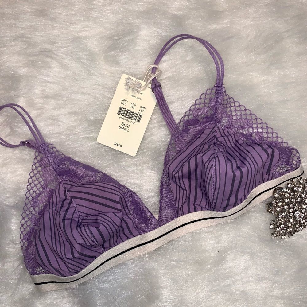 New with tag size Small purple/ivory bralette 